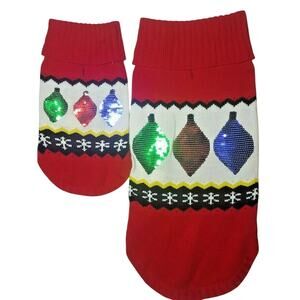 Set of Pet Dog Sweater Puppy Sequin Christmas Costume Winter Warm Shirt Clothes